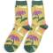 Miss Sparrow: Bambus Socken Damen Retro Floral lime