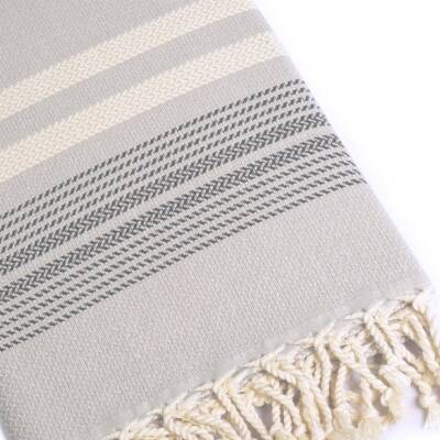Hamamtuch Baumwolle Grau 100x180cm Tricolor 350gr