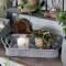 Chic Antique: Tablett 47cm mit Rillen antique zink