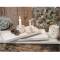 Rechteckiges Tablett Metall antique creme