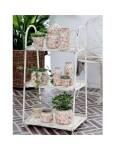 Chic Antique: Regal mit drei Fächer aus Eisen in creme