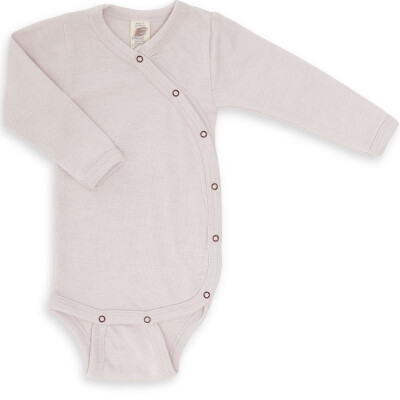 Engel: Baby-Wickelbody Wolle Seide Langarm rosa 7-12 Monate - 74/80