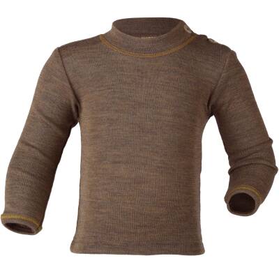 Engel Natur: Langarm-Shirt Wolle Seide Baby walnuss