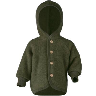 Engel: Wollfleece Jacke mit Kapuze schilf