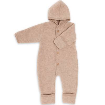 Engel: Wollfleece Overall mit Umschlägen sand