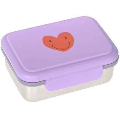 Lässig: Brotdose Edelstahl Little Gang Heart lilac