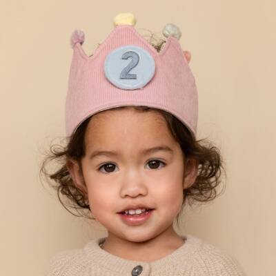 Little Dutch: Geburtstagskrone aus Stoff rosa