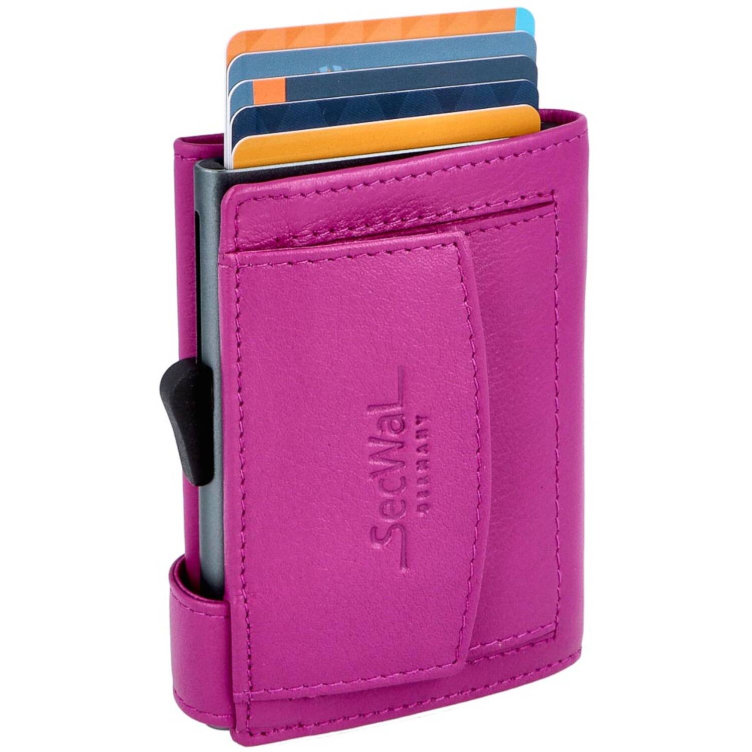 Secwal Geldbörse mit Hardcover Kartenetui RFID Leder pink