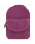 Schlüsseletui mit Münzfach Leder pink