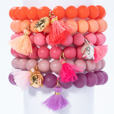 Lumisha: Armband Kunstharzkugel 8-10mm pink