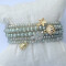 Lumisha: Armband salbei 4mm Anhänger gold