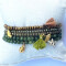 Lumisha: Armband oliv 2mm Anhänger gold