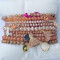 Lumisha: Armband camel 4mm mehrfarbig Anhänger gold