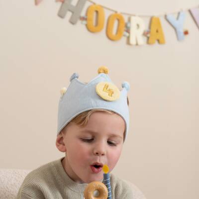 Little Dutch: Geburtstagskrone aus Stoff blau