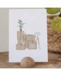 Eulenschnitt: Postkarte Neues Zuhause