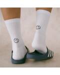 Eulenschnitt: Socken Smiley weiß Gr.35-38