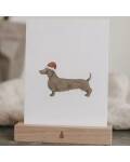 Eulenschnitt: Postkarte Christmas Dackel