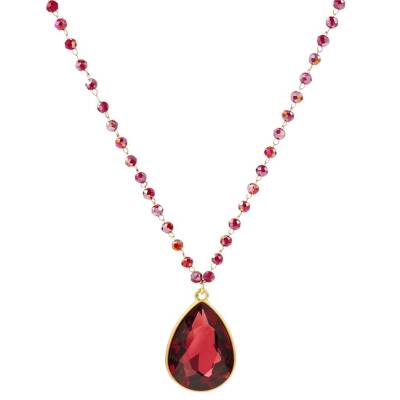 The Moshi: Halskette rot 90cm Tropfen-Anhänger