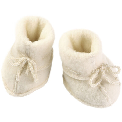 Engel: Baby-Schühchen mit Bändel Wollfleece 2 - 62/68