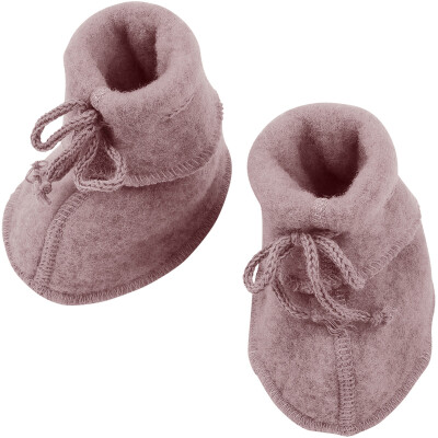 Engel: Baby-Schühchen mit Bändel Wollfleece rosa 1 - 50/56
