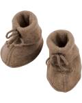 Engel: Baby-Schühchen mit Bändel Wollfleece...