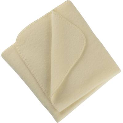 Engel: Baby-Decke Wollfleece mit Muschelkante natur