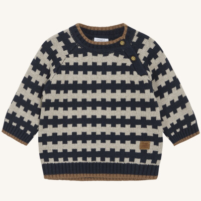 Hust and Claire: Pullover gestrickt Bio Baumwolle blau 74