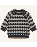 Hust and Claire: Pullover gestrickt Bio Baumwolle blau 74