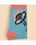 Powder: Socken Damen Bambus Blume türkis
