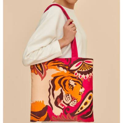 Powder: Einkaufstasche Samt Roaring Tiger
