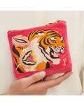 Powder: Kosmetiktasche bestickt Tiger 18x14cm