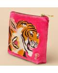 Powder: Kosmetiktasche bestickt Tiger 18x14cm