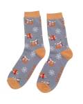 Mr Heron: Bambus Socken Herren Faultier Xmas grau