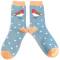 Miss Sparrow: Bambus Socken Damen Festive Robins blau