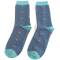 Mr Heron: Bambus Socken Herren Skifahrer blau