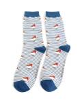 Mr Heron:Bambus Socken Herren Rotkelchen gestreift