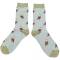 Miss Sparrow: Bambus Socken Damen Eulen hellblau