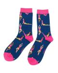Miss Sparrow: Bambus Socken Damen Yoga blau
