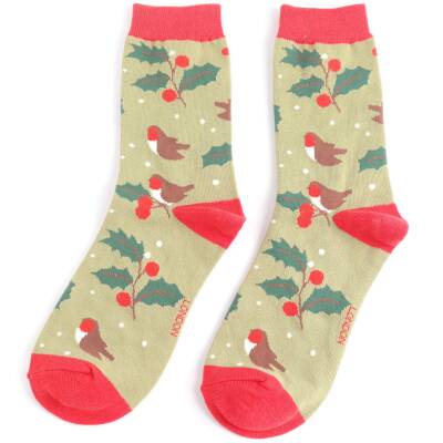 Miss Sparrow: Bambus Socken Damen Winter Hedgerow grün