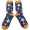 Miss Sparrow: Bambus Socken Cute Daisy blau