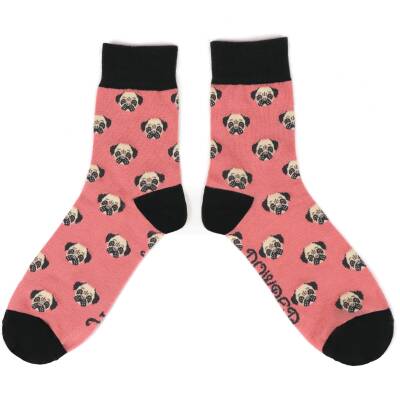 Powder: Bambus Socken Herren Mops rosa