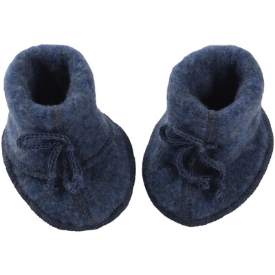 Engel: Baby-Schühchen mit Bändel Wollfleece blau 1 - 50/56
