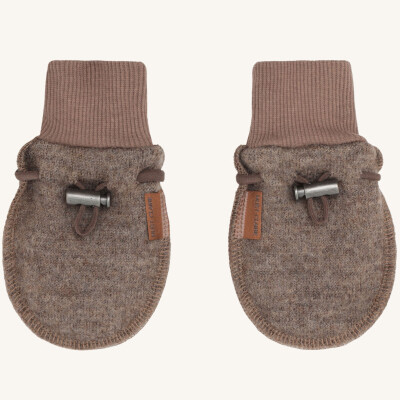 Hust and Claire: Baby Fäustlinge Wollwalk beige Ferri 68/74