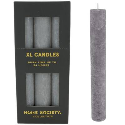 Stabkerze XL grau D 3,5cm 24cm hoch