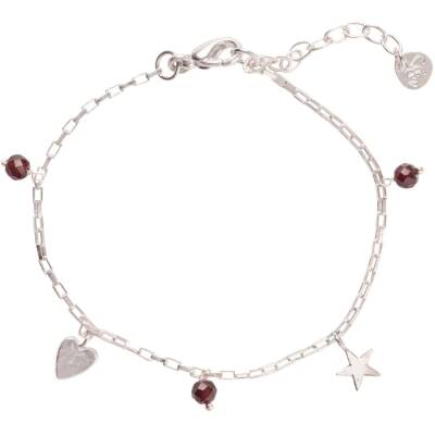 A Beautiful Story: Armband Charmed Granat Silber