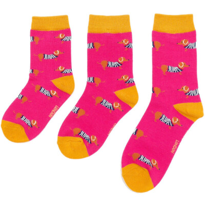 Miss Sparrow: Kinder Socken Bambus Dackel pink 4-6 Jahre