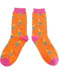 Miss Sparrow: Bambus Socken Damen Jogging orange