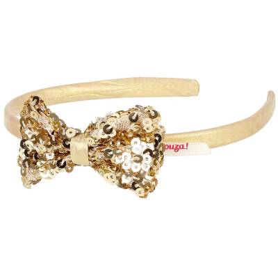 Haarreif mit goldener Schleife Pailletten Souza