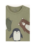 Baby TShirt mit langen Armen und Tier Aufdruck in grün