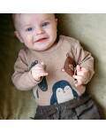 Baby Langarmbody in beige mit Tier Motiv